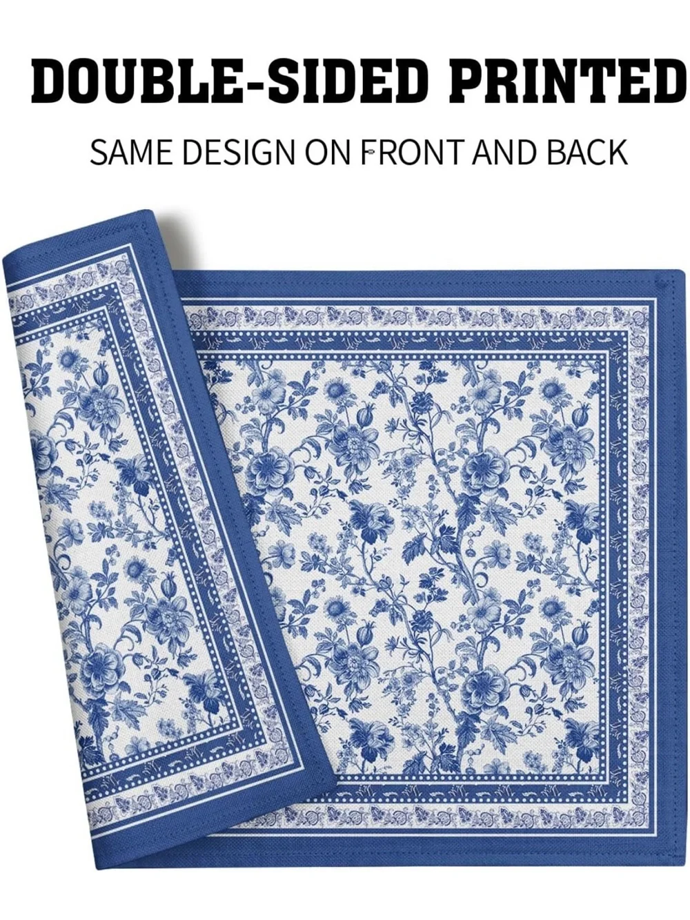 Blue Floral Branches Placemats Set of 4 ，12 x 18 Inch Chinoiserie Table Mats new